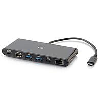 C2G USB-C 6-in-1 Dual Display Docking Station - 60W Power Supply, HDMI, Ethernet, USB, 3.5mm Audio and Power Delivery - 28845