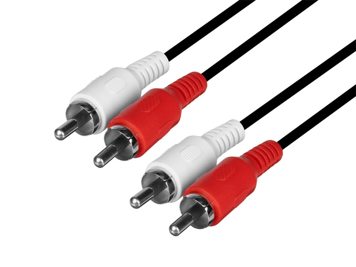 Monoprice 6ft 2 RCA Plug/2 RCA Plug M/M Cable - Black 1 Count (Pack of 1)