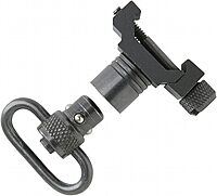 Uncle Mike's Push Button Swivel Picatinny Attachment, 1-Inch Loop, Black