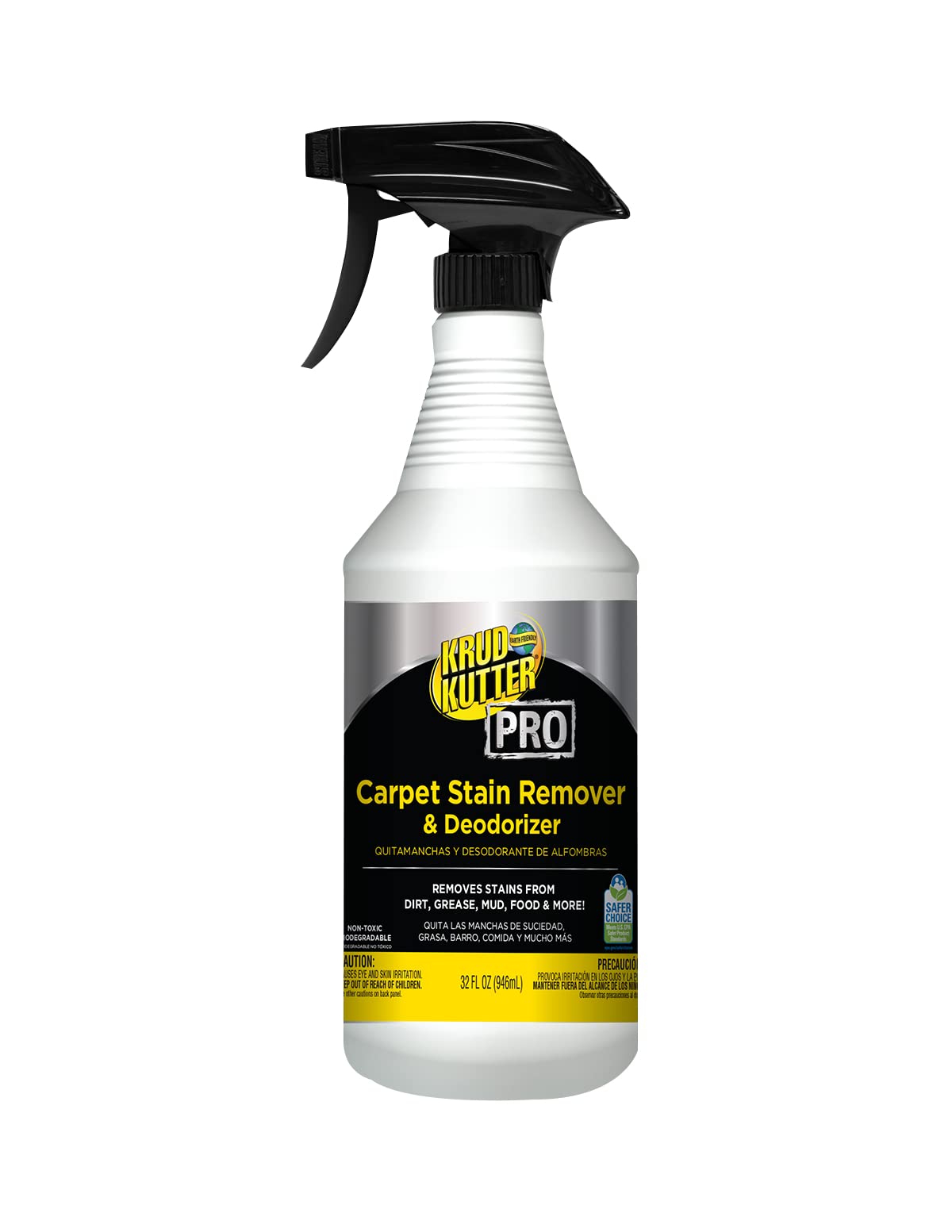 Krud Kutter Pro Carpet Stain Remover & Deodorizer, 32 oz - Lemon (Pack of 6)