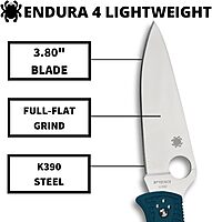 Spyderco Endura 4 Folding Pocket Knife with 3.8 in Blade and FRN Handle