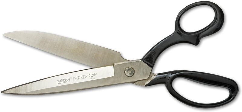 Crescent Wiss 12" Wide Blade Bent Handle Industrial Shears - Professional Heavy Duty Utility Scissors Tool for Sewing Fabric