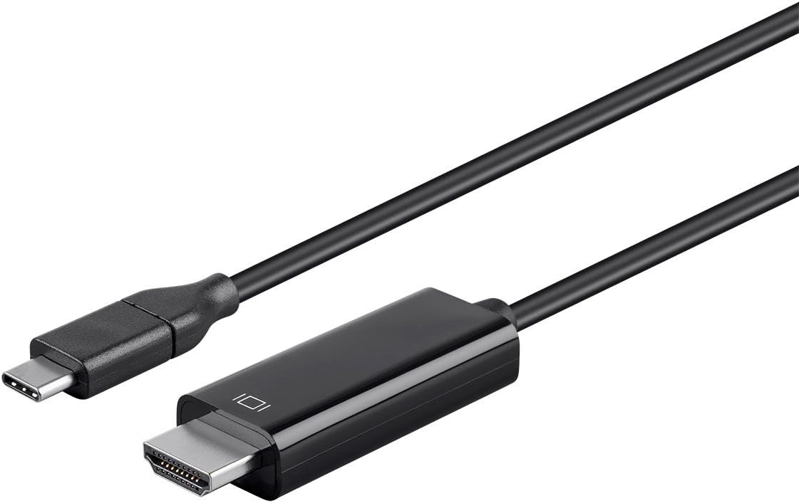 Monoprice USB C to HDMI 3.1 Cable - 5Gbps, 4K@30Hz, Type C, Mirror or Expand You PC Display, 3 Feet, Black