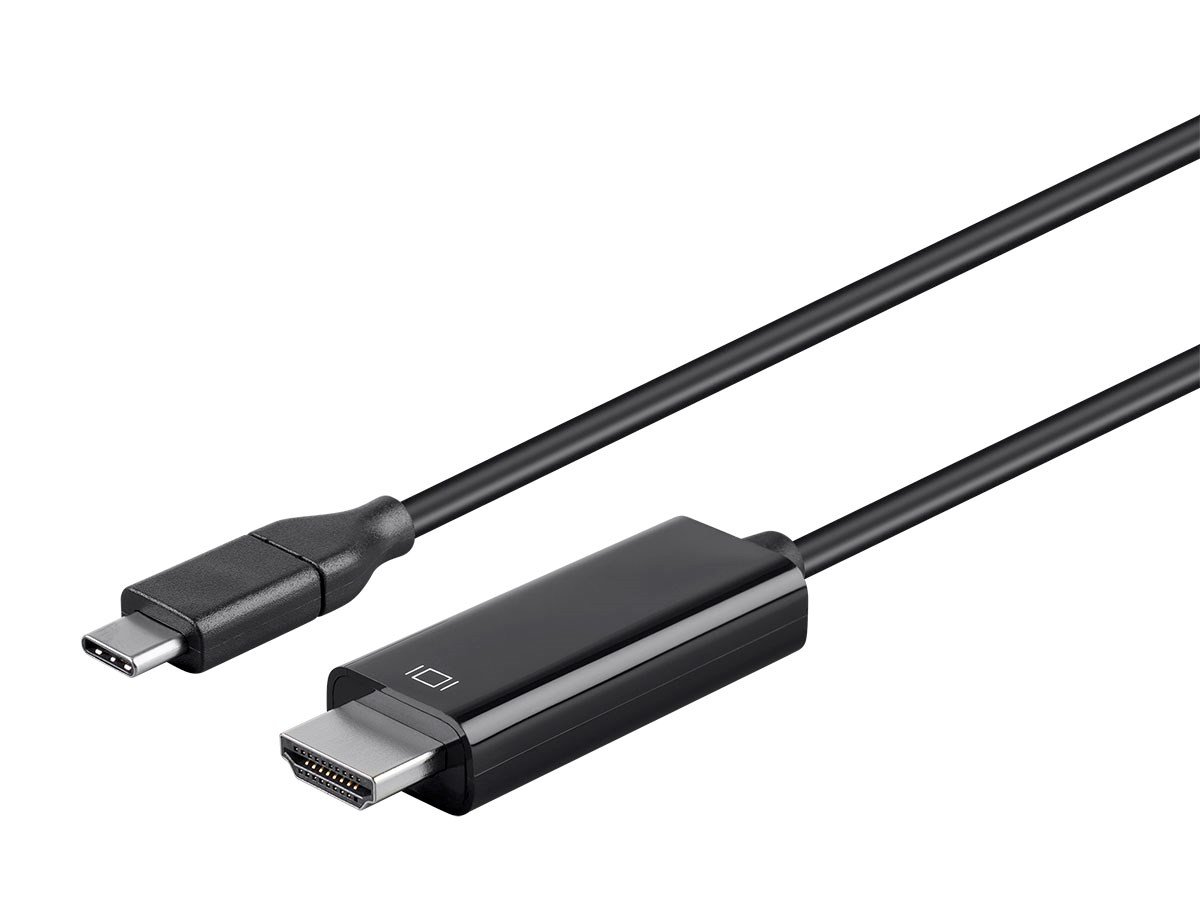 Monoprice USB C to HDMI 3.1 Cable - 5Gbps, 4K@30Hz, Type C, Mirror or Expand You PC Display, 3 Feet, Black