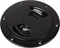 Sea-Dog Smooth Quarter Turn Deck Plate - Black - 6"