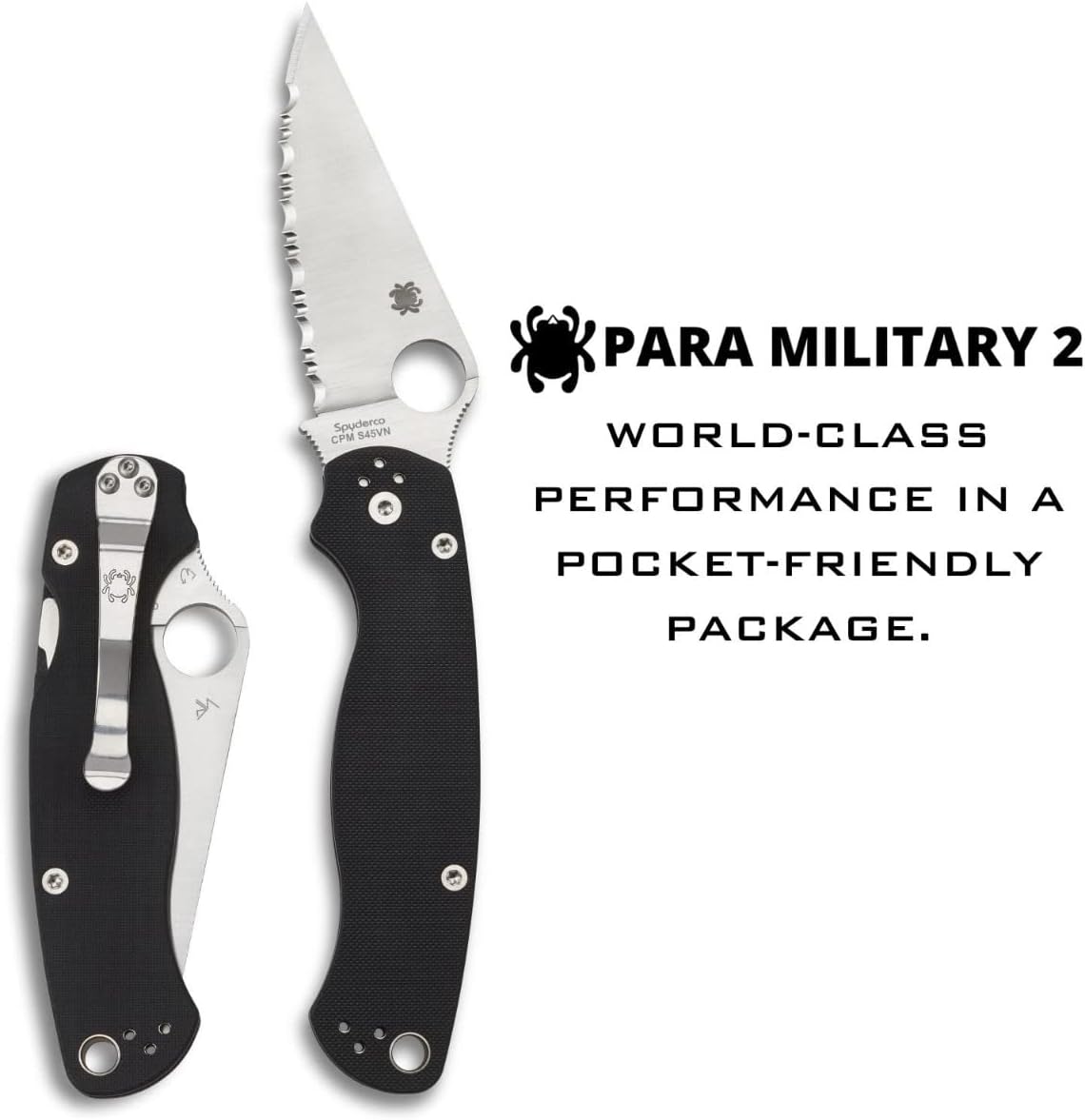 Spyderco Para Military 2 Folding Knife with G-10 Handle