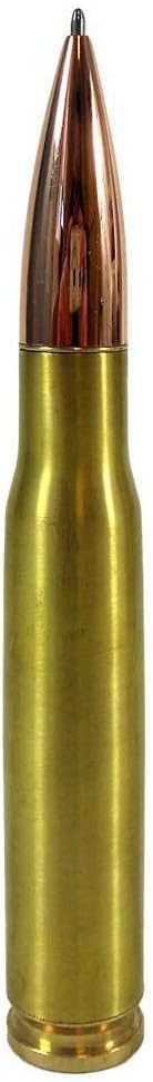 Caliber Gourmet 50 Caliber Bullet Twist Tactical Pen, Gold Plated, Realistic Refillable 50 Cal Bullet Pen for Hunters