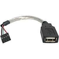 StarTech.com 6in USB 2.0 A to USB 4 Pin to Motherboard Header Adapter F/F - USB cable