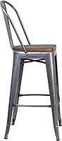 Flash Furniture Commercial Grade 30" High Black Metal Indoor-Outdoor Barstool with Removable Back Black Set of 1