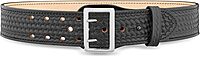 DUTYMAN 2-1/4" Basketweave Leather Sam Browne Duty Belt - 100% Genuine Leather, 2-Row Stitch