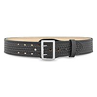 DUTYMAN 2-1/4" Basketweave Leather Sam Browne Duty Belt - 100% Genuine Leather, 2-Row Stitch