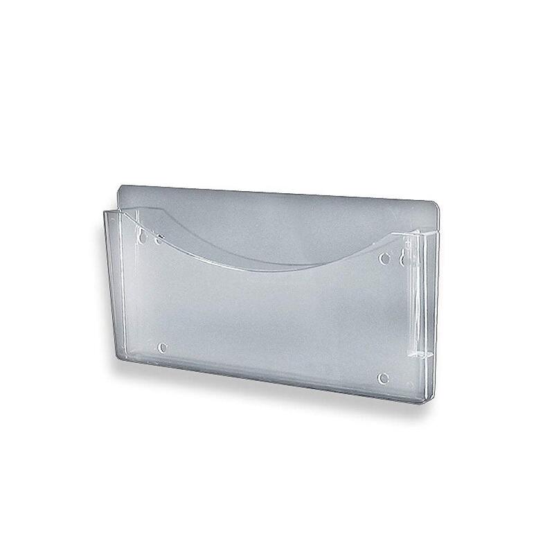 Azar Displays 250000 Clear Single Pocket Wall File with Pen Pocket - 13.5 x 1 x 7 in, Pack of 2