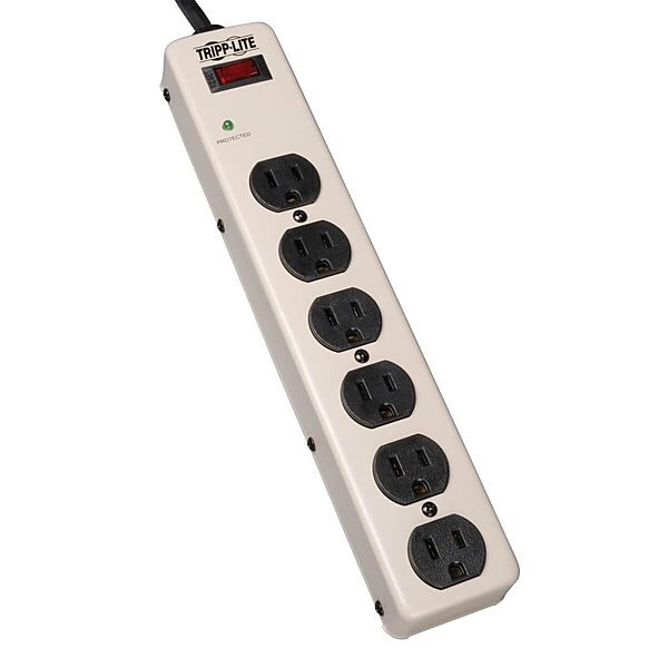 Tripp Lite 6 Outlet Surge Protector Power Strip, 6ft Cord, Commercial-Grade, Metal, (PM6SN1) 900 Joules