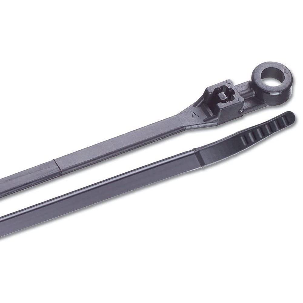 Ancor 199228 8" UV Black Mounting Cable Zip Ties - 25 Pack