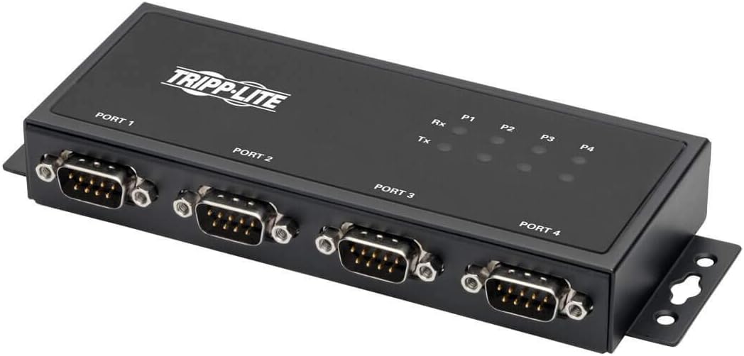 Tripp Lite 4 Port USB to Serial Adapter, RS-422/RS-485, FTDI with COM Retention, USB-B to DB9 F/M (U208-004-IND) 4-Port