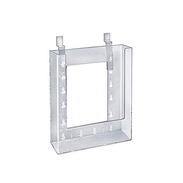Azar Displays 252344 6.25" W X 1.25" D X 7.875" H Bi-Fold Size Slatwall Brochure Holder (10 Pack)