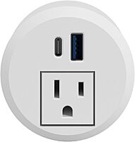 Bush Business Furniture 2-inch Desktop Power Grommet with AC Outlet and USB-A/USB-C Ports