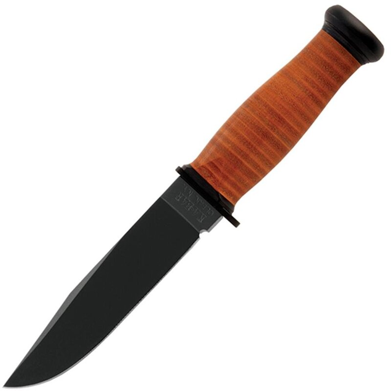 Ka-Bar Straight Leather Handled Mark 1 Knife