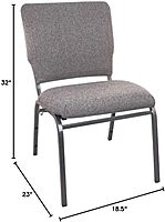 FLASH FURNITURE Advantage Multipurpose Church Chair - 18.5 in. Wide Silver Vein Frame