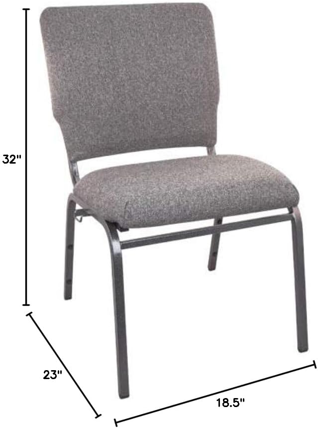 FLASH FURNITURE Advantage Multipurpose Church Chair - 18.5 in. Wide Silver Vein Frame