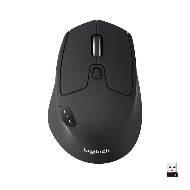 Logitech M720 Triathlon Multi-Device Wireless Mouse, Black/Gray, 910-004790