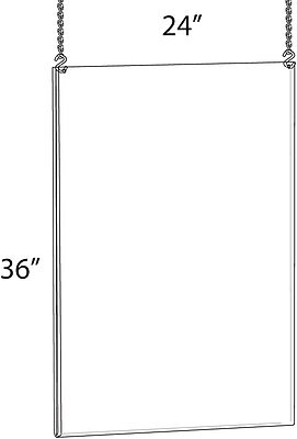 Azar Displays Hanging Poster Frames, Clear Acrylic, Ceiling-Mount