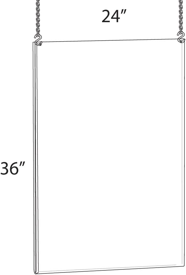 Azar Displays Hanging Poster Frames, Clear Acrylic, Ceiling-Mount