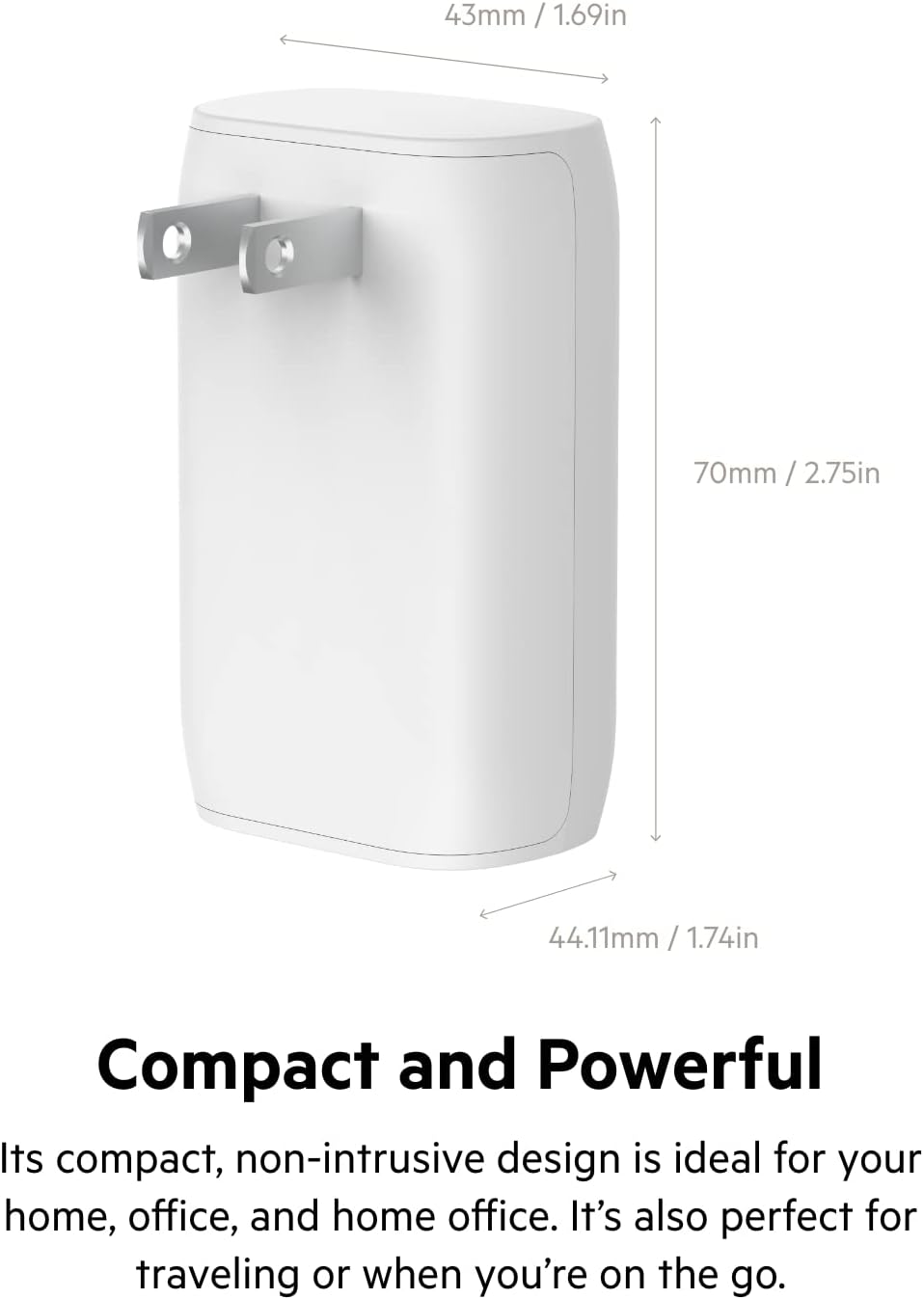 Belkin USB C Charger Block 37W - Power Delivery 25W USB-C Port + 12W USB-A Port for PPS Charging Apple iPhone 16, 16