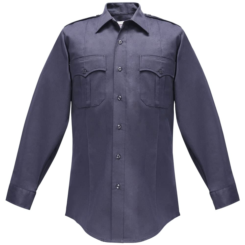 FLYING CROSS Duro Poplin Long Sleeve Shirt with Sewn-In Creases