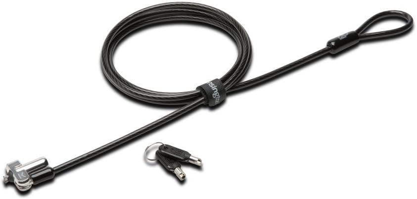 Kensington N17 Keyed Laptop Lock for Dell Devices - 6 ft Cable - Keyed Lock - Black, Silver - Carbon Steel - For Notebook
