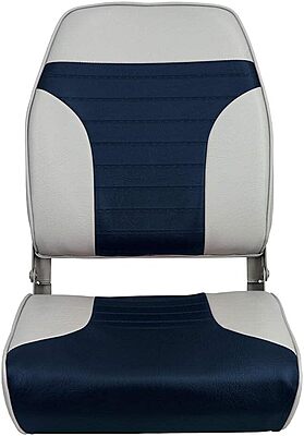 Springfield Marine 1040661 High Back Folding Chair - Gray/Blue