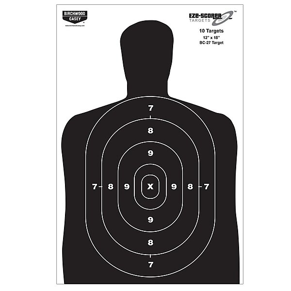 Birchwood Casey Eze-Scorer BC-27 High-Contrast Silhouette Paper Targets