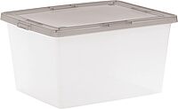 IRIS USA 24.5 Quart Snap Top Plastic Storage Bin, 6 Pack