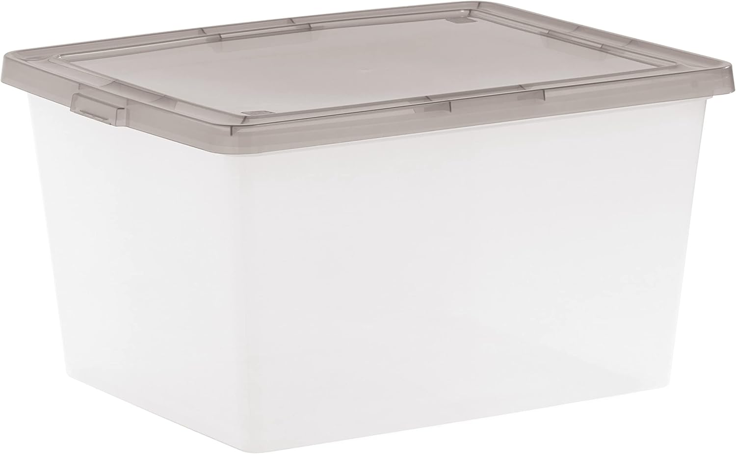 IRIS USA 24.5 Quart Snap Top Plastic Storage Bin, 6 Pack