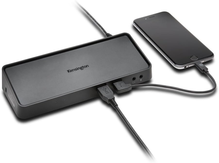 Kensington USB 3.0 Dual Display Docking Station for Windows, Mac OS, Surface Pro & Surface Laptop (K33997WW),Black