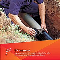 3M Scotchrap Vinyl Corrosion Protection Tape 50, 6 in x 100 ft, Black PVC, 10 mil Thick, 8 Rolls