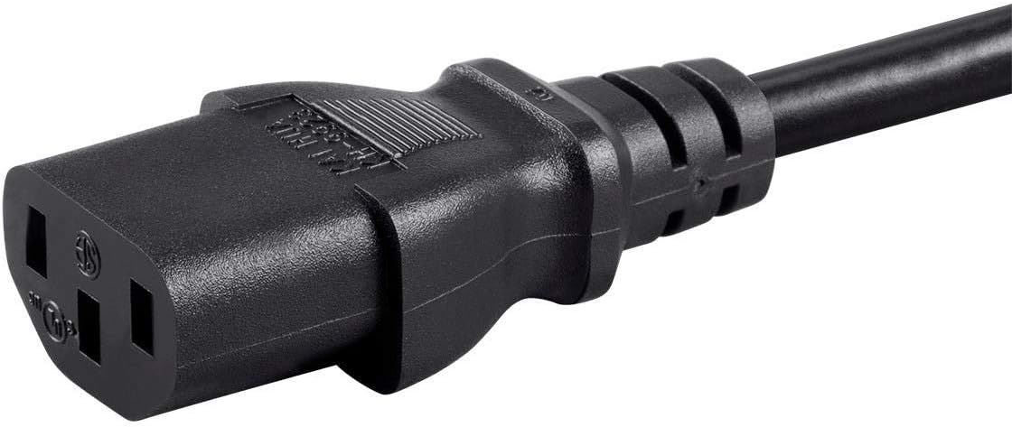 Monoprice Power Cord - NEMA 5-15P to IEC 60320 C13, 18AWG, 10A/1250W, 125V, 3-Prong