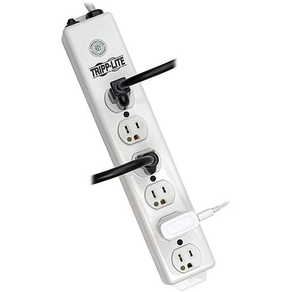 Tripp Lite 6 Outlet Medical-Grade Power Strip, UL1363 NOT for Patient-Care Vicinity, 6ft Cord w/ 5-15P-HG Plug (PS-606-HG) White