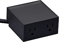 Bostitch Office Konnect Power Hub, Two Outlets Charging Station for Desktop, Shallow Tray Top, Black