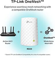TP-Link WiFi Extender Dual Band 2.4GHz/5GHz with Ethernet Port