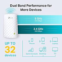 TP-Link WiFi Extender Dual Band 2.4GHz/5GHz with Ethernet Port