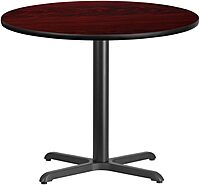 Flash Furniture Graniss 36'' Round Mahogany Laminate Table Top with 30'' x 30'' Table Height Base