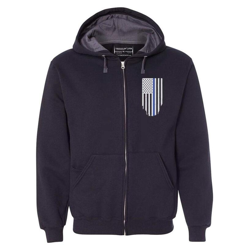 THIN BLUE LINE USA Full-Zip Hoodie - Honor & Respect