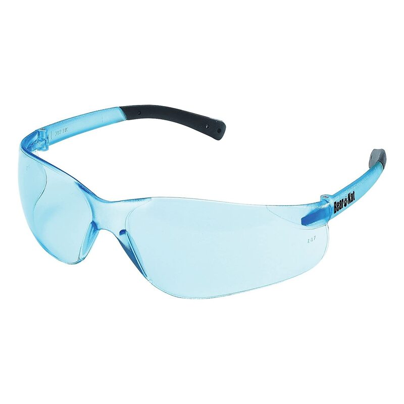 (12 Pair) Crews BK113 Bearkat Safety Glasses Light Blue Frame w/ Light Blue Lens