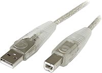 StarTech.com Transparent USB 2.0 Cable - A to B - 6 ft (USB2HAB6T)
