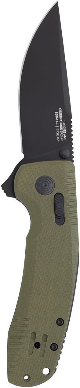 SOG TAC XR Professional Folding Knife | D2 Tool Steel & Ultra-Grip G10