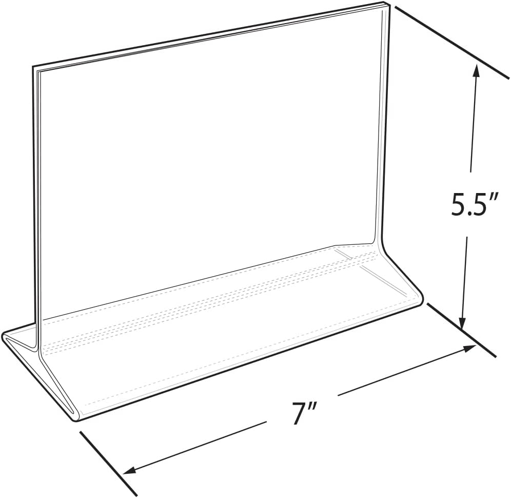 Azar Displays Top-Load Acrylic Sign Holders, Clear, Pack of 10