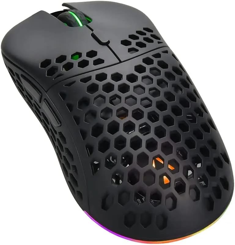 Monoprice Hyper-K Wireless Ultralight Gaming Mouse - PixArt Optical Sensor, Offers 6 Programmable DPI Settings - Dark Matter
