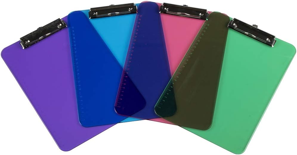 JAM PAPER Plastic Clipboards with Low-Profile Metal Clip - Letter Size