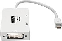 Eaton Tripp Lite Series Keyspan Mini DisplayPort to VGA/DVI/HDMI All-in-One Converter Adapter, Thunderbolt 1/2, 1080p, White mDP to VGA DVI HDMI